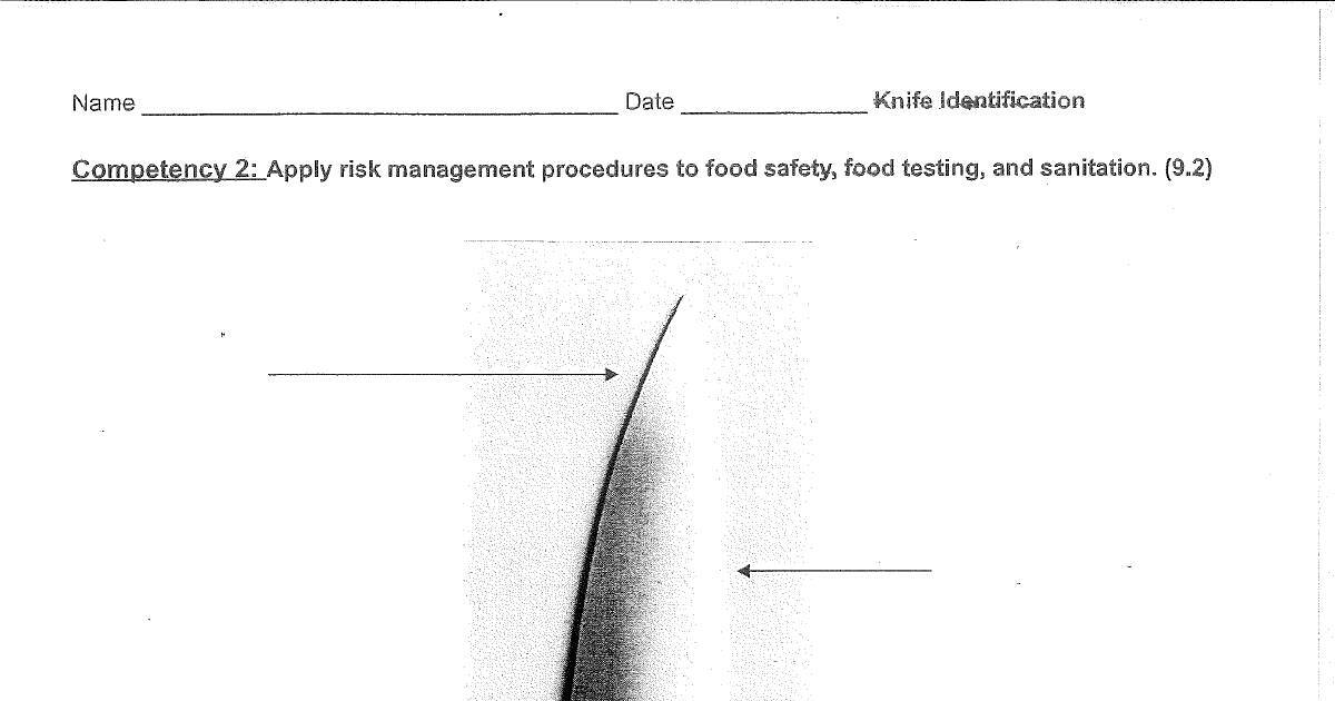 Knife Identification Worksheet | DocHub