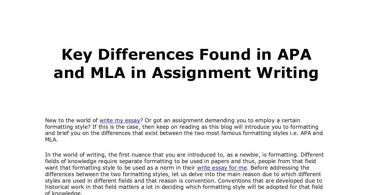 Whats The Difference Between Apa And Mla Differences Between Mla And Images