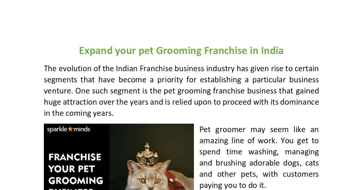 How to Expand your Pet Grooming Franchise in India Sparkleminds DocHub