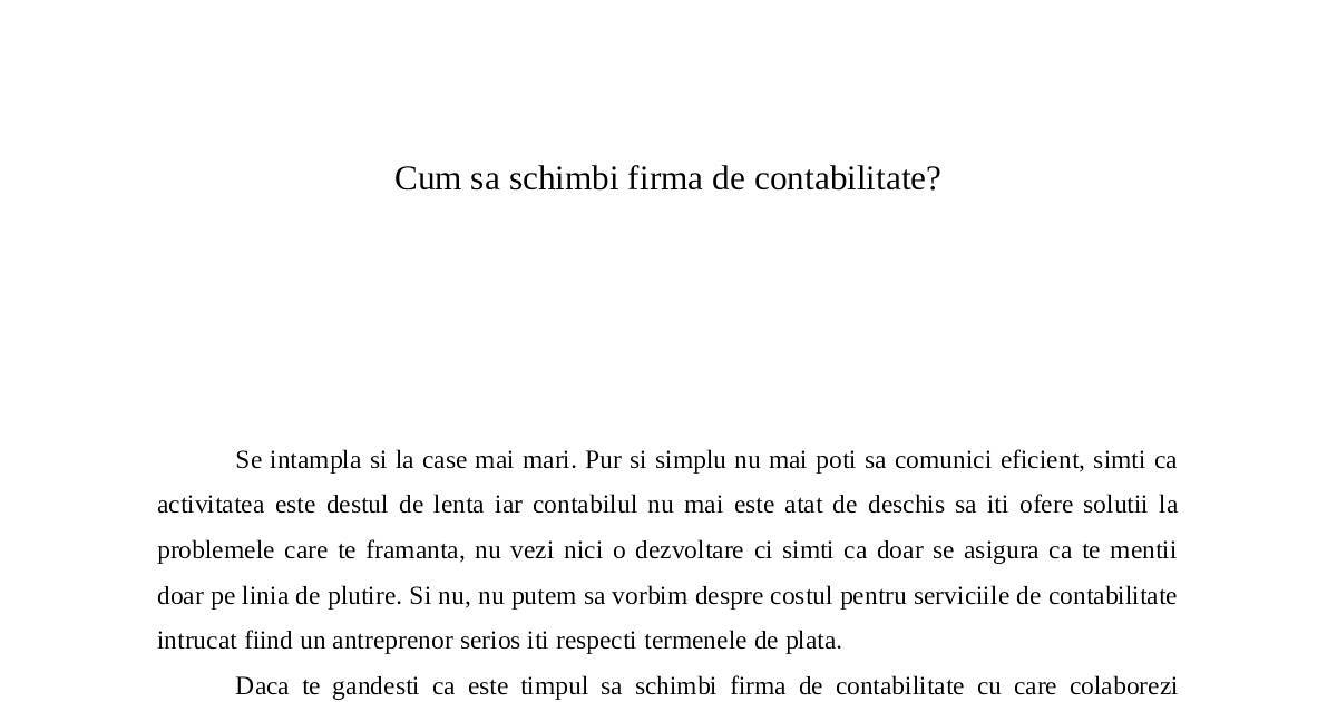 Cum îți poți schimba firma de contabilitate