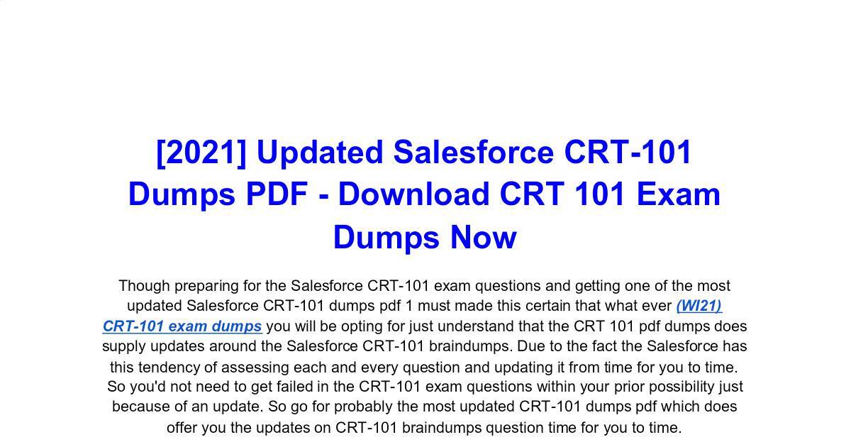 Exam CRT-101 Preparation