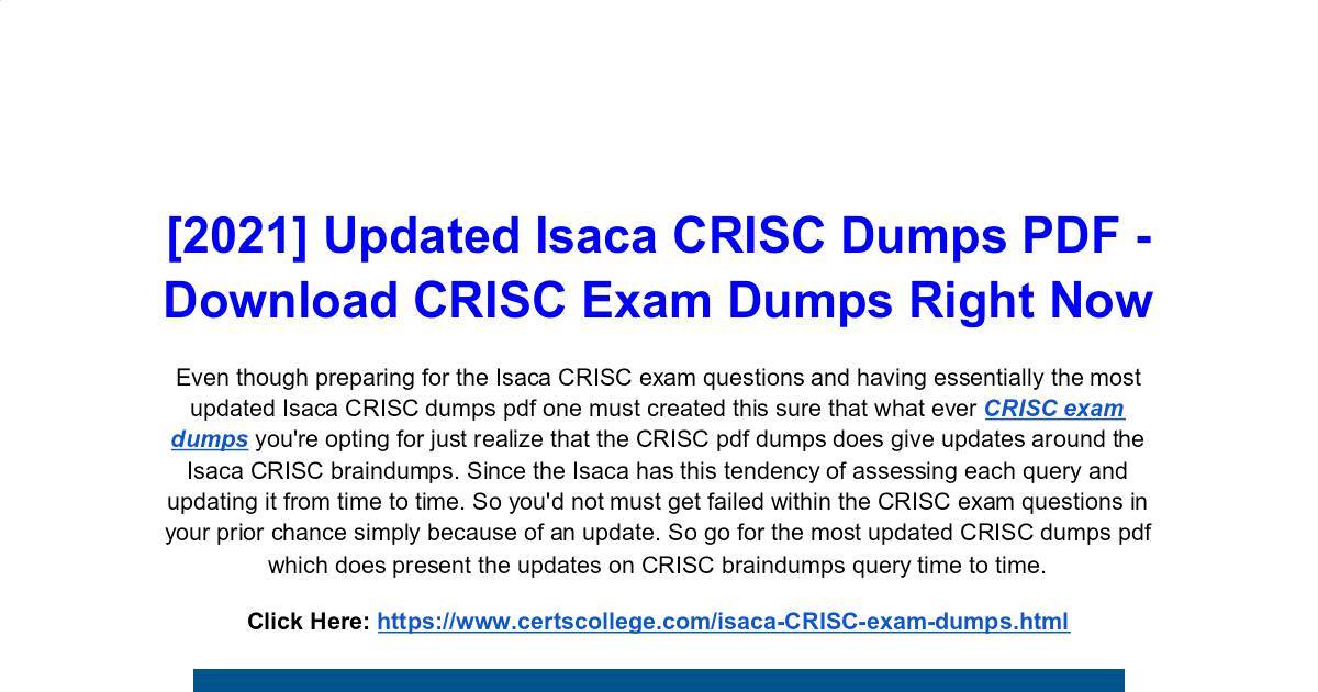 CRISC Reliable Exam Pdf