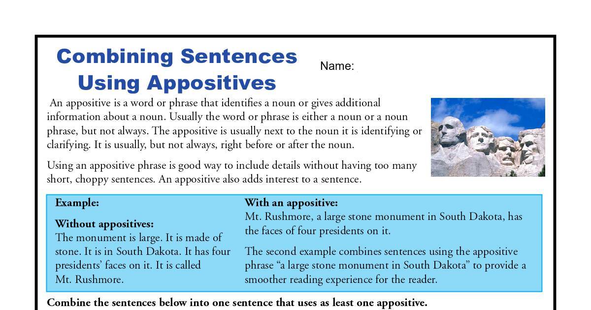 04 practice combining sentences with appositives pdf dochub