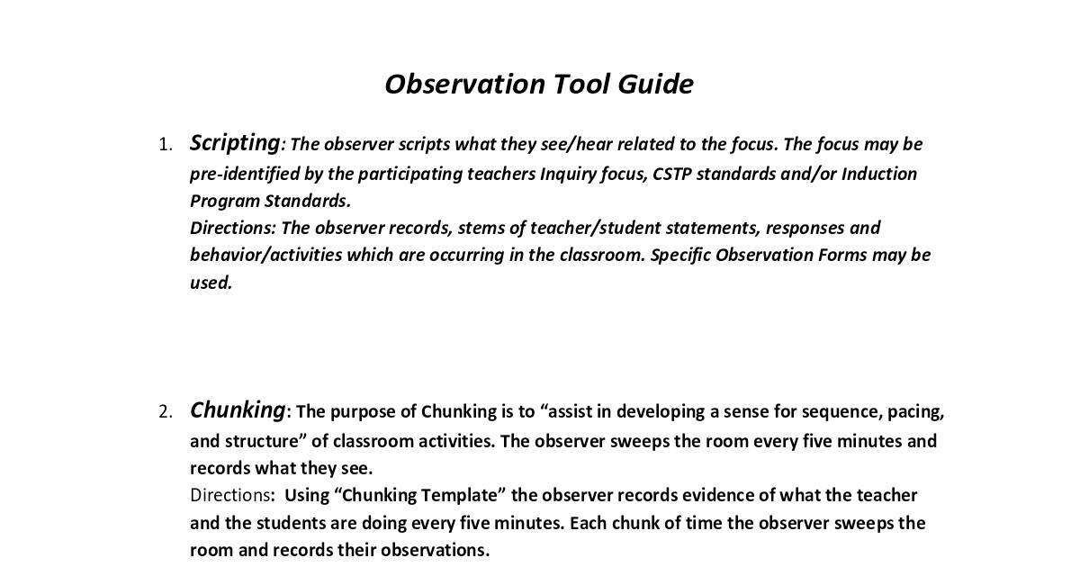 Observations Script Observation_Guide for Scripting, Chunking and more | DocHub