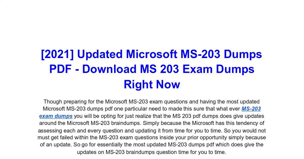 Latest MS-203 Practice Questions