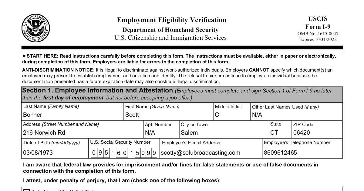 USCIS Form I9 DocHub