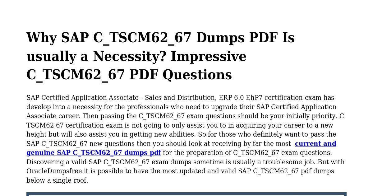 Test C_TSCM62_67 Pdf