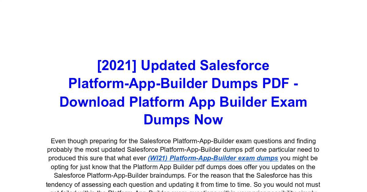 salesforce platform app builder exam dumps