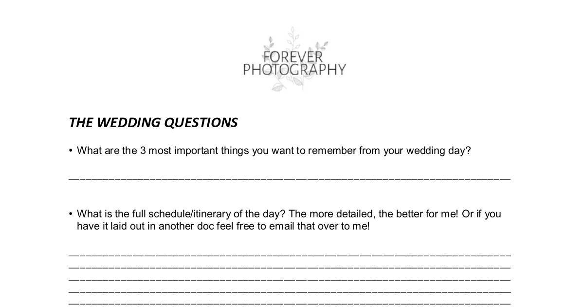 THE WEDDING QUESTIONNAIRE.pdf DocHub