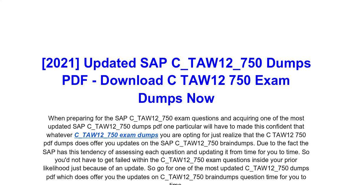 Routinely Updated SAP C_TAW12_750 Dumps PDF - Results Within your Hands Sns-Brigh10