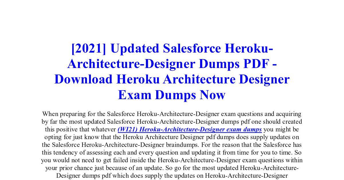 Heroku-Architect Prüfungen | Sns-Brigh10