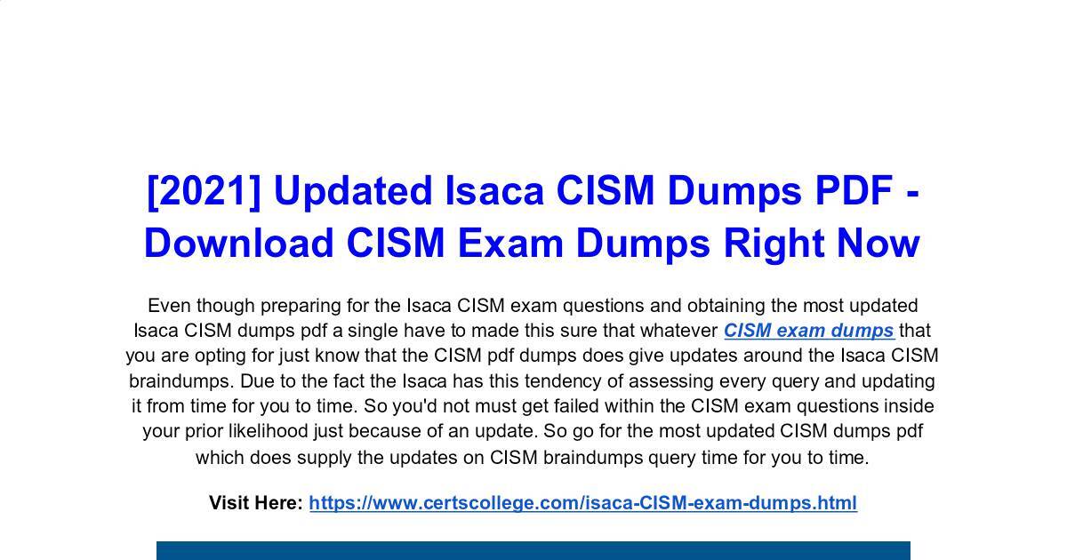 CISM Sample Questions Answers