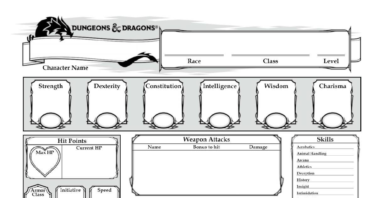 E Character Sheet Minimal Form Fillable Pdf Dochub